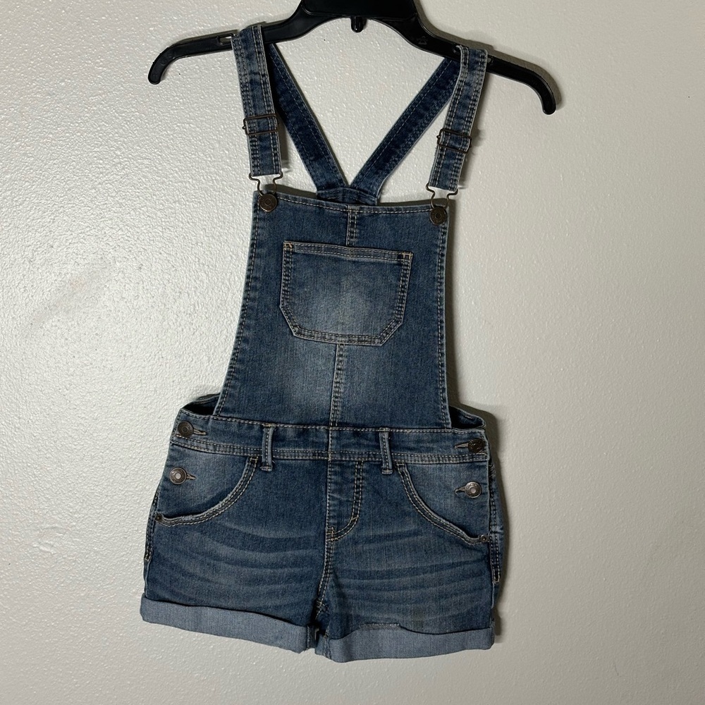 Cherokee Kids Girl Denim Blue Summer Overall shorts Bottoms size L